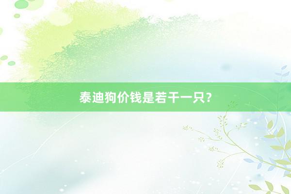 泰迪狗价钱是若干一只？